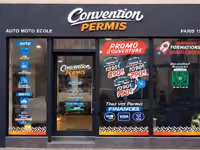 CONVENTION PERMIS PARIS 15 -AUTO MOTO ECOLE- PERMIS ACCELÉRÉ